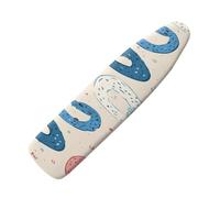 Large Ironing Board Covers 150 X 50 Blue Beige Scorch Resistant With Thick Felt Padding Elasticated Edge ,Polyester Cotton Non Slip Design For Smooth & Efficient Ironing At Home