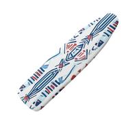 Large Ironing Board Covers 150 X 50 Blue Red Lines Scorch Resistant With Thick Felt Padding Elasticated Edge ,Polyester Cotton Non Slip Design For Smooth & Efficient Ironing At Home