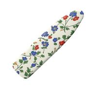 Large Ironing Board Covers 150 X 50 Blue Red Small Flowers Green Scorch Resistant With Thick Felt Padding Elasticated Edge ,Polyester Cotton Non Slip Design For Smooth & Efficient Ironing At Home