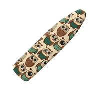 Large Ironing Board Covers 150 X 50 Brown Green Animals Scorch Resistant With Thick Felt Padding Elasticated Edge ,Polyester Cotton Non Slip Design For Smooth & Efficient Ironing At Home