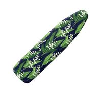 Large Ironing Board Covers 150 X 50 Green Beige Bell Orchid Scorch Resistant With Thick Felt Padding Elasticated Edge ,Polyester Cotton Non Slip Design For Smooth & Efficient Ironing At Home
