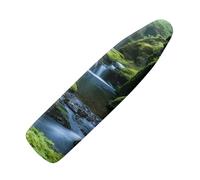 Large Ironing Board Covers 150 X 50 Green Creek Mountain Scorch Resistant With Thick Felt Padding Elasticated Edge ,Polyester Cotton Non Slip Design For Smooth & Efficient Ironing At Home