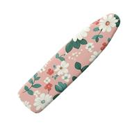 Large Ironing Board Covers 150 X 50 Greenwhite Flowers Scorch Resistant With Thick Felt Padding Elasticated Edge ,Polyester Cotton Non Slip Design For Smooth & Efficient Ironing At Home