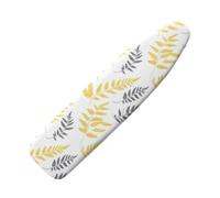 Large Ironing Board Covers 150 X 50 Grey Yellow Plant White Scorch Resistant With Thick Felt Padding Elasticated Edge ,Polyester Cotton Non Slip Design For Smooth & Efficient Ironing At Home