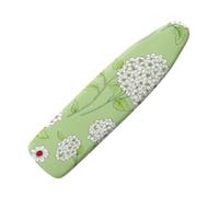 Large Ironing Board Covers 150 X 50 Light Green White Flowers Scorch Resistant With Thick Felt Padding Elasticated Edge ,Polyester Cotton Non Slip Design For Smooth & Efficient Ironing At Home
