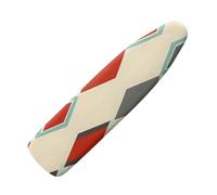 Large Ironing Board Covers 150 X 50 Red Light Brown Geometry Scorch Resistant With Thick Felt Padding Elasticated Edge ,Polyester Cotton Non Slip Design For Smooth & Efficient Ironing At Home