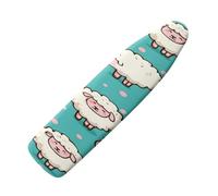 Large Ironing Board Covers 150 X 50 White Sheep Scorch Resistant With Thick Felt Padding Elasticated Edge ,Polyester Cotton Non Slip Design For Smooth & Efficient Ironing At Home