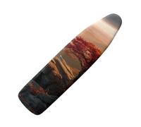 Large Ironing Board Covers 150 X 50 Yellow Mountain Red Tree Scorch Resistant With Thick Felt Padding Elasticated Edge ,Polyester Cotton Non Slip Design For Smooth & Efficient Ironing At Home