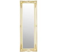 Large Ivory Ornate Antique Style Dress Big Wall Mirror 4Ft6 X 1Ft6 135cm X 45cm