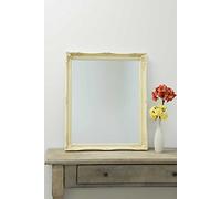 Large Ivory Ornate Shabby Chic Wall Mounted Mirror 28" X 24", 71cm X 61cm