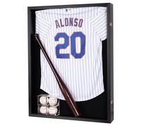 Large Jersey Display Case Frame Shadow Box to Display a XL Football Baseball Hockey Jersey, Military Uniform Motorcyle Jacket, UV Protection Acrylic Door Black Finish