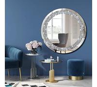 LARGE JEWEL ROUND WALL MIRROR LOOSE DIAMANTE NEW CRYSTAL DECOR MIRROR GIFT 60CM