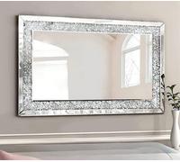Large Jewel Wall Mirror Loose Diamante New Crystal Square Decor Mirror Gift 90Cm X 60Cm
