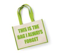 Large Jute Bag This Is The Bag I Always Forget Green Bag New Mum 60 SECOND MAKEOVER Green One Size