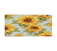 Large Keyboard Mouse Pad for Desk, Summer Sunflower Floal Farmhouse Country Flowers Stitched Edges Mouse Mat Desk Pad 35.5 x 16 in Mouse Pads for Computer Laptop Office Decor