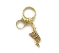 LARGE KEYRING - Egyptian God - Gold Plated. Split Ring And Trigger Clasp. Key Ring. Pharaoh