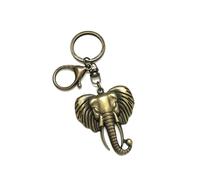 LARGE KEYRING - Elephant - Antique Bronze Plated. Split Ring And Trigger Clasp. Key Ring. Large Elephant