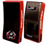 Large Kick Shield Curved & Straight Pad | Shock Absorbing Gel Foam Shield For Martial Arts Training, UFC, MMA, Kickboxing and Karate | Heavy Duty PU Outer Cover (Curved, Red/Black)