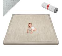 Large Kids Crawling Play Mat 2cm Soft Padded Play Mat Beige 160x160cm | Thick Memory Foam Mat Non Slip, for Children Toddlers Babies, Tummy Time Training Early Walking Playpen Mat, Vacuum Friendly