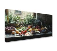 Large Kitchen Diamond Art Kits Adults 55x110cm, Vegetable Diamond Painting Kits for Adults, DIY 5D Full Drill Round Crystal Art, Rhinestones Embroidery Cross Stitch Painting for Room Decor Y0-837