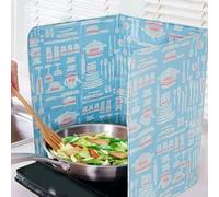 Large Kitchen Oil for splash Guard High Temp Resistant Foil Baffle for Frying Pan Stove Cooking Shield Blue 39x28cm