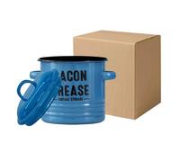 Large Kitchen Storage Containers Enamel Food Jars with Lids Airtight Pantry Organization for Flour Rice Pasta and Dry Goods Durable Stylish Refrigerator (Blue, 12X6CM)