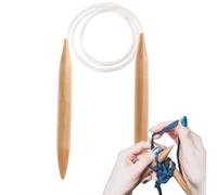 Large Knitting Needles - Wooden Circular Knitting Needles, Jumbos Knitters Chunky Yarn Needle Weaving Tools | Chunky Yarn Needle, Oversized Natural Wood Knitting Sticks for Effective Sweater, Scarf