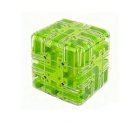 Large Labyrinth 3D Maze Cube,3D Magic Cube Maze Ball Puzzle Toy for Stress Relief & Logic Development, Educational Focus Game Gift For Home Family Gatherings Christmas (Green)