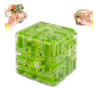 Large Labyrinth 3D Maze Cube - Engaging Brain Teaser Toy, Challenging Handheld Brain Teaser with Steel Ball, Portable Interactive Puzzle Cube for Focus Training, Relaxation(Green)