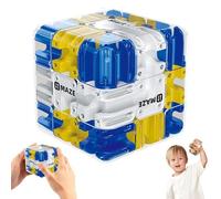 Large Labyrinth 3D Maze Cube - Engaging Brain Teaser Toy, Logical Challenge 3x3 Maze Puzzle Cube Toy for Logic Development, Educational Focus Game Gift for Family Gatherings (Blue)