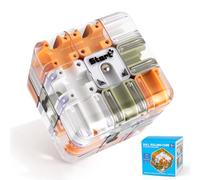 Large Labyrinth 3D Maze Cube, Engaging Brain Teaser Toy, Logical Challenge 3x3 Maze Puzzle Cube Toy for Stress Relief, Spatial Awareness Brain Training, Educational Focus Game Gift for Adults(Orange)