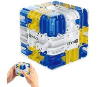 Large Labyrinth 3D Maze Cube, Logical Challenge 3x3 Maze Puzzle Cube 3D Rolling Ball Maze for Stress Relief & Logic Development Brain Teaser Toy Puzzle Challenge for Family Friends (Blue)