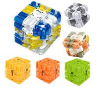 Large Labyrinth 3D Maze Cube, Logical Challenge 3x3 Maze Puzzle Cube Toy for Stress Relief & Logic Development, Spatial Awareness Brain Training Puzzle (6PC)