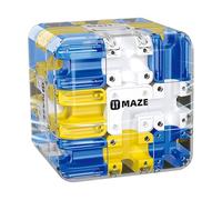 Large Labyrinth 3D Maze Cube, Logical Challenge 3x3 Maze Puzzle Cube Toy for Stress Relief & Logic Development, Spatial Awareness Brain Training Puzzle (blue)