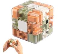 Large Labyrinth 3D Maze Cube, Logical Challenge 3x3 Maze Puzzle Cube Toy for Stress Relief & Logic Development, Spatial Awareness Brain Training Puzzle Gifts For Adults Kids Boys, Focus Game(Orange)