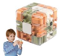 Large Labyrinth 3D Maze Cube, Logical Challenge 3x3 Maze Puzzle Cube Toy for Stress Relief & Logic Development, Educational Focus Game Gift For Home Family Gatherings (Orange)