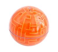 Large Labyrinth 3D Maze Cube, Logical Challenge 3x3 Maze Puzzle Cube Toy for Stress Relief & Logic Development, Spatial Awareness Brain Training Puzzle (spherical - Orange)