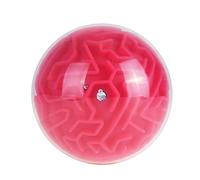 Large Labyrinth 3D Maze Cube, Logical Challenge 3x3 Maze Puzzle Cube Toy for Stress Relief & Logic Development, Spatial Awareness Brain Training Puzzle (spherical - Red)