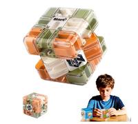 Large Labyrinth 3D Maze Cube, Puzzle Cubes Mazes Game, Engaging Brain Teaser Toy Stress Relief Logic Training Educational Focus Game for Kids Adults All (F)