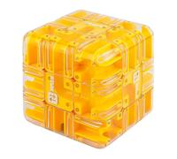 Large Labyrinth 3D Maze Cube Puzzle Toy,Engaging Brain Teaser Toys,Spatial Awareness Brain Training Toy,Educational Focus Game Gift for Adults Teens for Stress Relief & Logic Development (Yellow)