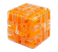 Large Labyrinth 3D Maze Cube Puzzle Toy,Engaging Brain Teaser Toys,Spatial Awareness Brain Training Toy,Educational Focus Game Gift for Adults Teens for Stress Relief & Logic Development (Orange)