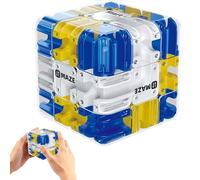 Large Labyrinth 3D Maze Puzzle Cube, Brain Teaser Cube Toy, 3x3 Logic Rolling Ball Maze Game, Educational Stress Relief 3D Puzzle, Focus and Problem Solving Gift for Kids and Adults, Family (Blue)