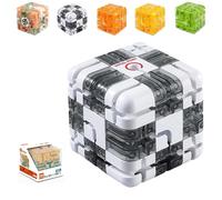 Large Labyrinth 3D Maze Puzzle Cube - Labyrinth Gravity Ball Brain Teaser, 3x3 Tilt & Rotate Roller-Ball Game for Kids & Adults, Portable Stress-Buster Sensory Toy for Hand-Eye Coordination