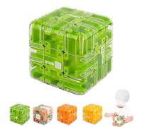 Large Labyrinth 3D Puzzle Maze Cube,3D Puzzle Ball Labyrinth Cube-Engaging Brain Teaser Toy,Ball Maze Cubes Puzzles Game,Full of Fun Challenges Improve Spatial Cognition for Kids (Green)