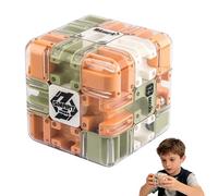 Large Labyrinth 3D Puzzle Maze Cube, ABS Material Labyrinth 3D Puzzle Maze Cube for Stress Relief and Logic Development, 3x3 Mazes Puzzles Cubes for Adults, Teens (Style 2)