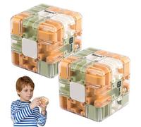 Large Labyrinth 3D Puzzle Maze Cube,Brain Teaser Puzzle for Adults Toy,Dual Colour Logic Puzzle Game,Gravity Maze P-uzzle,3D Puzzles Adult for Stress Relief&Logic Development(2Pcs)