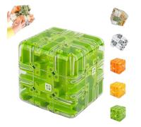 Large Labyrinth 3D Puzzle Maze Cube - Engaging Brain Teaser Toy, 3D Cube Maze Puzzle with Tiny Ball, Spatial Logic Thinking Training Toy, Educational Toys for Kids and Teenagers (Green)