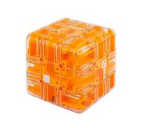 Large Labyrinth 3D Puzzle Maze Cube - Engaging Brain Teaser Toy, High Level Educational Logic Game, Labyrinth 3D Puzzle Maze Cube for Stress Relief, Focus Training (Orange)
