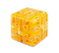 Large Labyrinth 3D Puzzle Maze Cube - Engaging Brain Teaser Toy, High Level Educational Logic Game, Labyrinth 3D Puzzle Maze Cube for Stress Relief, Focus Training (Yellow)