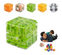 Large Labyrinth 3D Puzzle Maze Cube - Engaging Brain Teaser Toy, Logical Challenge 3x3 Maze Cube, Cubes Labyrinth 3D Ball Mazes, Spatial Awareness Brain Training Toy (Green)